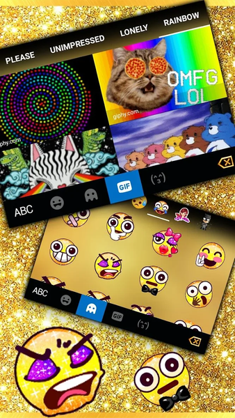 Glitter Golden Bow Keyboard Theme - عکس برنامه موبایلی اندروید