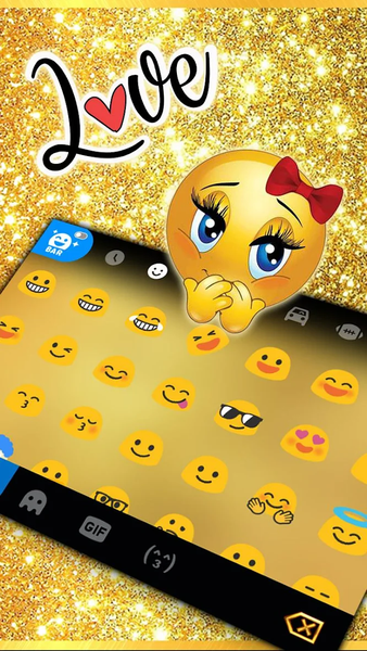 Glitter Golden Bow Keyboard Theme - عکس برنامه موبایلی اندروید