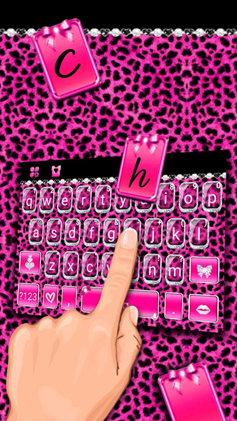 Glitter Pink Leopard Keyboard Theme - عکس برنامه موبایلی اندروید