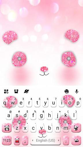 Glitter Pink Panda Keyboard Theme - عکس برنامه موبایلی اندروید