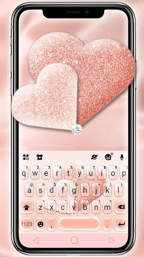 Glitter Rose Gold Hearts Keyboard Theme - Image screenshot of android app