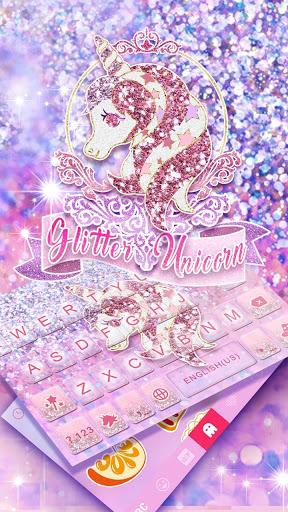 Glitter Unicorn Keyboard Theme - عکس برنامه موبایلی اندروید
