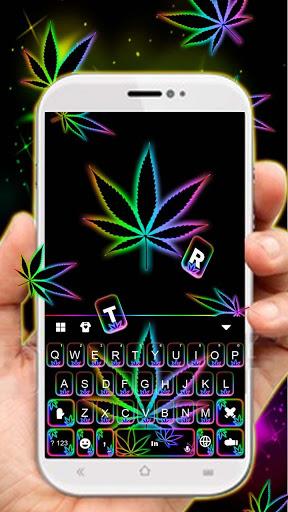 Glow Rasta Weed Keyboard Theme - Image screenshot of android app