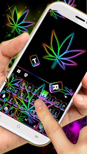 Glow Rasta Weed Keyboard Theme - Image screenshot of android app