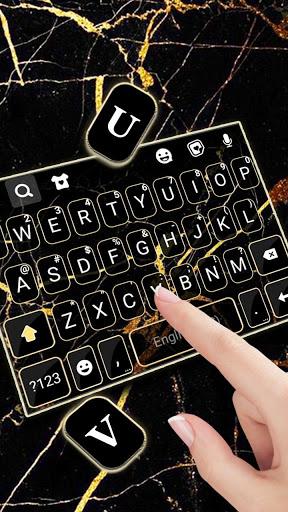 Gold Black Marble Keyboard Theme - Image screenshot of android app