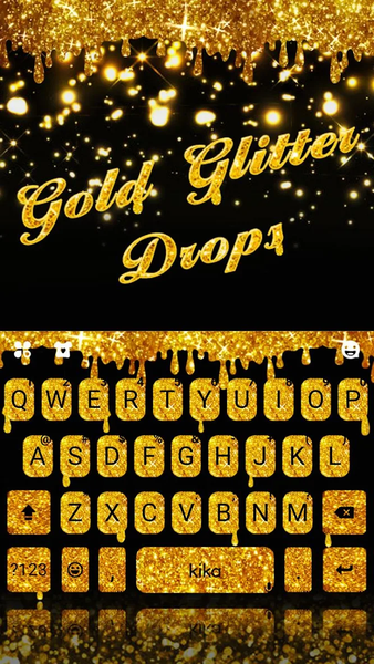 Gold Glisten Drops Keyboard Theme - عکس برنامه موبایلی اندروید