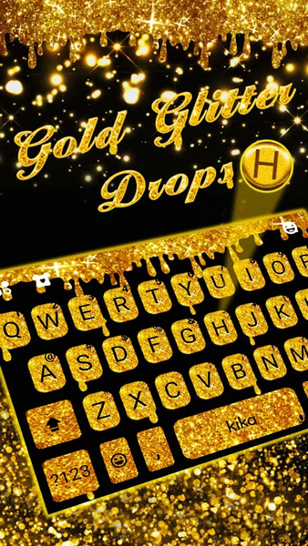 Gold Glisten Drops Keyboard Theme - عکس برنامه موبایلی اندروید