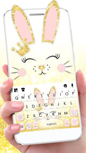 Gold Glitter Bunny Keyboard Theme - عکس برنامه موبایلی اندروید