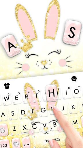 Gold Glitter Bunny Keyboard Theme - عکس برنامه موبایلی اندروید
