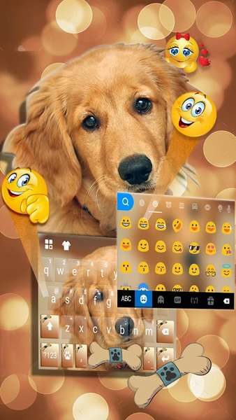Gold Naive Puppy Keyboard Theme - عکس برنامه موبایلی اندروید