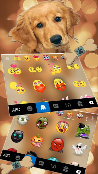 Gold Naive Puppy Keyboard Theme - Image screenshot of android app