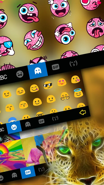 Golden Attacking Cheetah Keyboard Theme - Image screenshot of android app