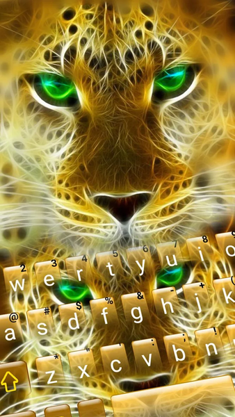 Golden Attacking Cheetah Keyboard Theme - Image screenshot of android app