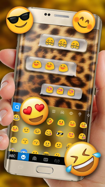 Golden Attacking Cheetah Keyboard Theme - Image screenshot of android app