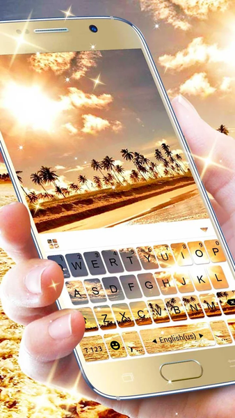 Golden Sunset Keyboard Theme - Image screenshot of android app