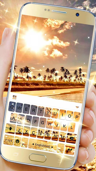 Golden Sunset Keyboard Theme - Image screenshot of android app