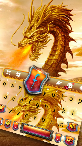 Golden Dragon Flame Keyboard Theme - Image screenshot of android app