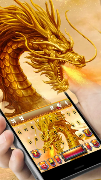 Golden Dragon Flame Keyboard Theme - Image screenshot of android app