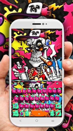 Graffiti Smoke Skull Keyboard Theme - Image screenshot of android app