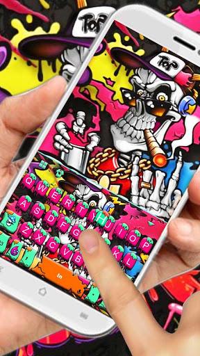 Graffiti Smoke Skull Keyboard Theme - Image screenshot of android app