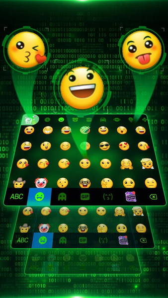 Green Light Tech Keyboard Theme - عکس برنامه موبایلی اندروید