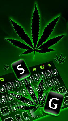 Green Neon Weed Keyboard Theme - عکس برنامه موبایلی اندروید