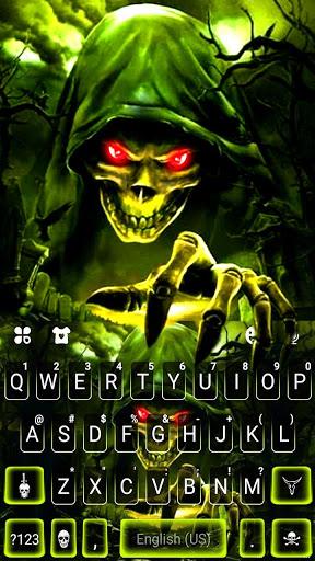 Green Reaper Skull Keyboard Theme - عکس برنامه موبایلی اندروید