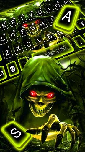 Green Reaper Skull Keyboard Theme - عکس برنامه موبایلی اندروید