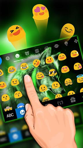 Green Wild Wolf Keyboard Theme - Image screenshot of android app