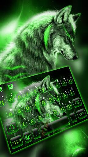 Green Wild Wolf Keyboard Theme - Image screenshot of android app