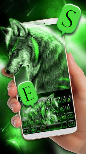 Green Wild Wolf Keyboard Theme - Image screenshot of android app