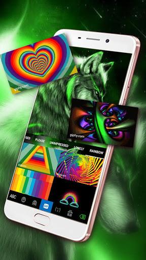 Green Wild Wolf Keyboard Theme - Image screenshot of android app