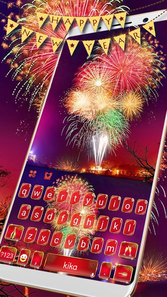 Happy New Year ۲۰۱۸ Keyboard Theme - عکس برنامه موبایلی اندروید