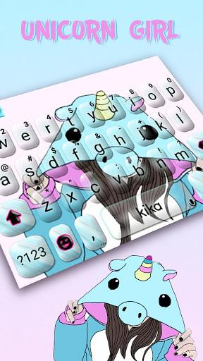 Hat Unicorn Girl Keyboard Theme - Image screenshot of android app