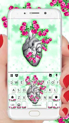 Heart Flower Art Keyboard Theme - Image screenshot of android app