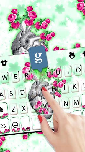 Heart Flower Art Keyboard Theme - Image screenshot of android app