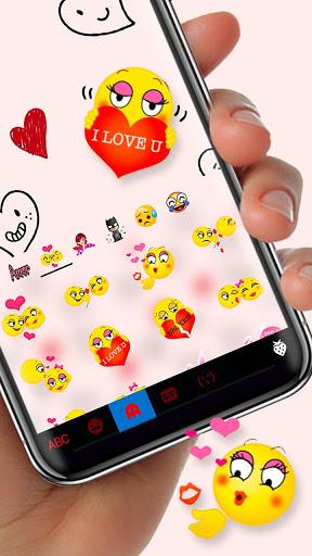 Hearts Doodles Keyboard Theme - Image screenshot of android app