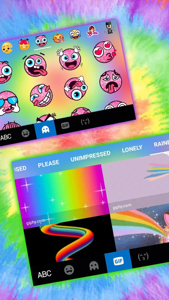 Hippy Tie Dye Keyboard Theme - عکس برنامه موبایلی اندروید
