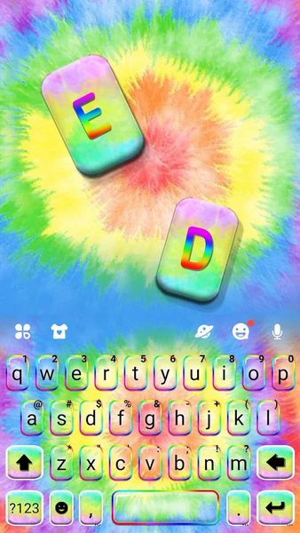 Hippy Tie Dye Keyboard Theme - عکس برنامه موبایلی اندروید