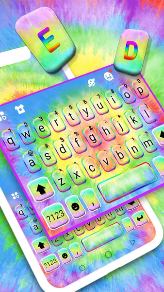 Hippy Tie Dye Keyboard Theme - عکس برنامه موبایلی اندروید