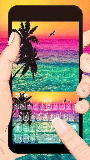 Holiday Coconut Sunset Keyboard Theme - Image screenshot of android app