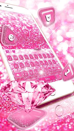 Pink Sparkle Diamond Keyboard Theme - Image screenshot of android app