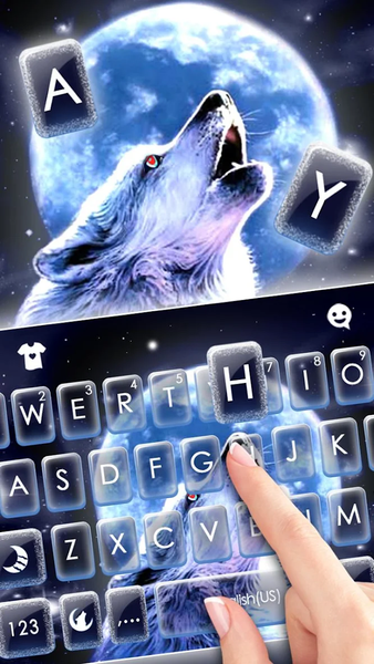 Howling Wolf Moon Keyboard Theme - عکس برنامه موبایلی اندروید