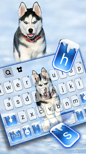 Ice Husky Keyboard Background - عکس برنامه موبایلی اندروید