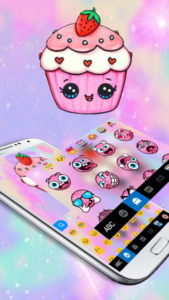 Kawaii Cute Cup Cake Keyboard Theme - عکس برنامه موبایلی اندروید