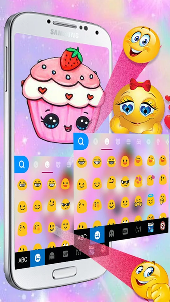 Kawaii Cute Cup Cake Keyboard Theme - Image screenshot of android app