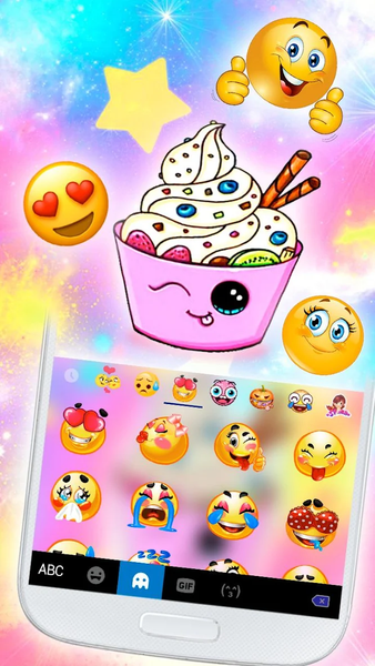 Kawaii Ice Cream Keyboard Theme - عکس برنامه موبایلی اندروید
