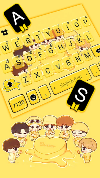 Kpop Idol Butter Keyboard Back - Image screenshot of android app