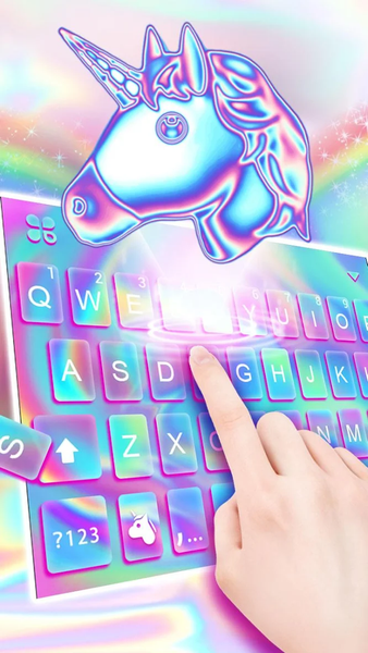 Laser Unicorn Keyboard Theme - Image screenshot of android app