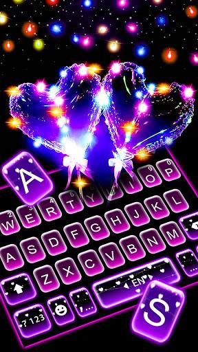 LED Heart Balloons Keyboard Background - Image screenshot of android app